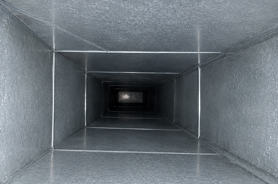 Clean air duct after cleaning